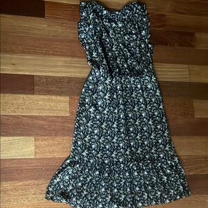 JCrew Floral Black and White Women's Dress-sleeveless